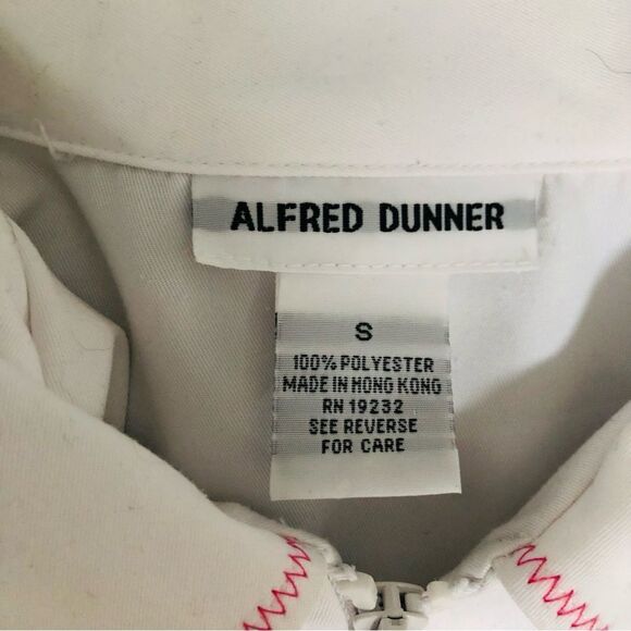 Alfred Dunner White Floral Beaded Long Sleeve Lightweight Zip Up Jacket Sz Small - Picture 4 of 10